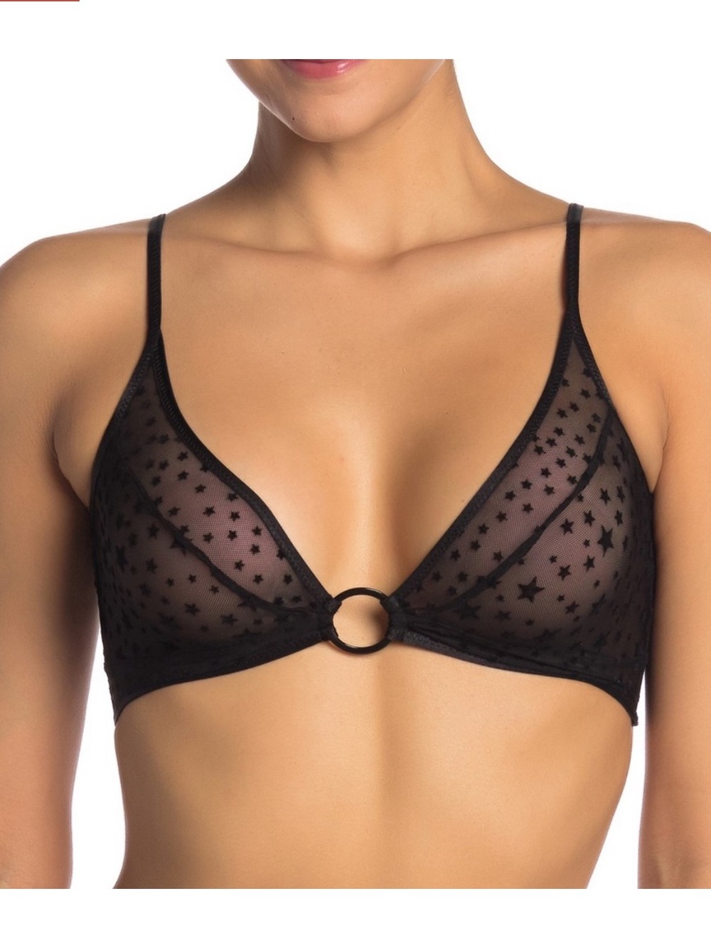 Free people Celeste bra black mesh stars